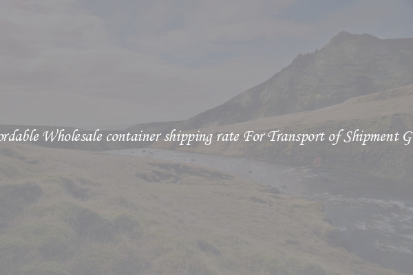 Affordable Wholesale container shipping rate For Transport of Shipment Goods