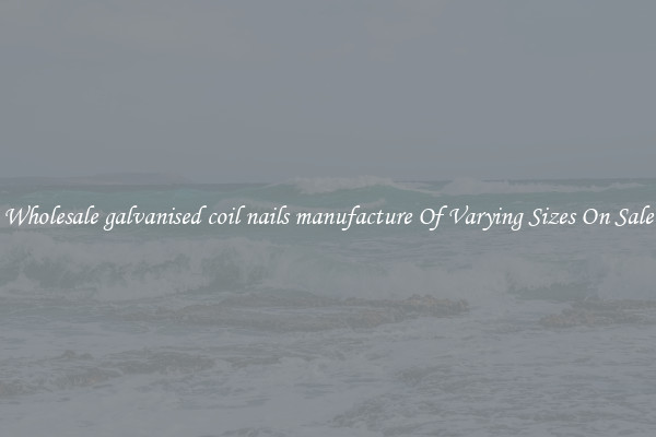 Wholesale galvanised coil nails manufacture Of Varying Sizes On Sale