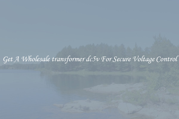 Get A Wholesale transformer dc5v For Secure Voltage Control
