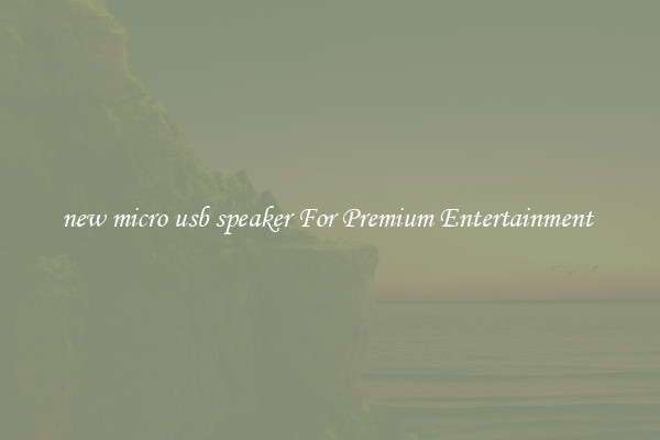 new micro usb speaker For Premium Entertainment 