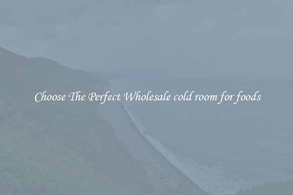 Choose The Perfect Wholesale cold room for foods