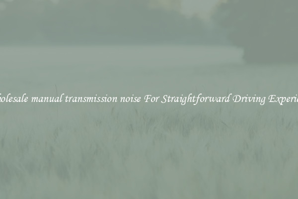 Wholesale manual transmission noise For Straightforward Driving Experience