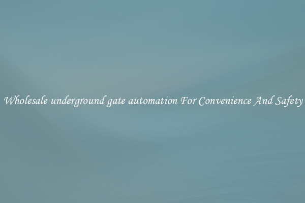 Wholesale underground gate automation For Convenience And Safety