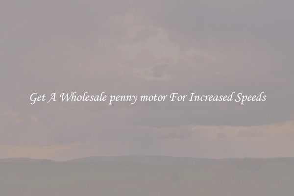 Get A Wholesale penny motor For Increased Speeds