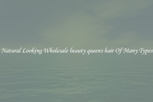 Natural Looking Wholesale beauty queens hair Of Many Types