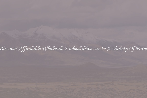 Discover Affordable Wholesale 2 wheel drive car In A Variety Of Forms